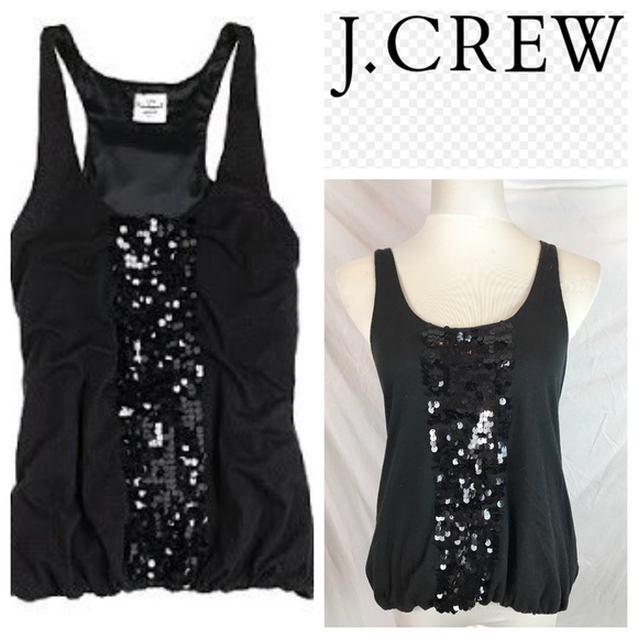 J. Crew Tops - J. Crew Heirloom Black Sequin Tissue Tank Top